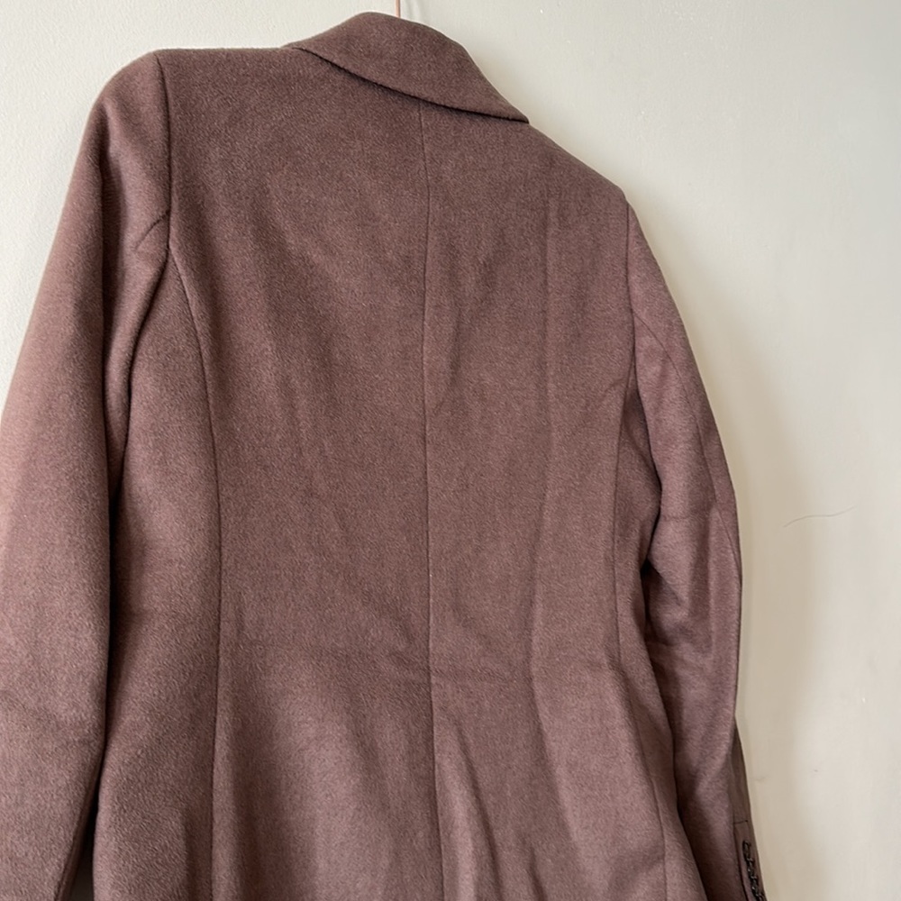 New RW&Co Classic Wool Fitted Preppy Coat in Deep Taupe - Picture 13 of 15